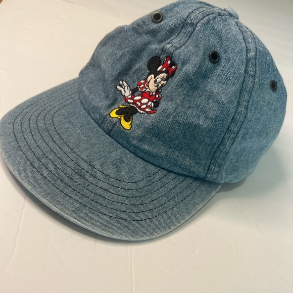 Disney Accessories - Vintage 90's Mickey Minnie Mouse Baseball Hat Disney Denim Dad Hat Goofys hat Co